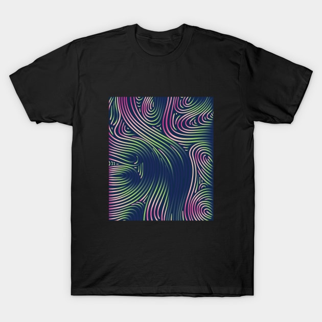 Flowing Doodle in Pink and Purple T-Shirt by azziella